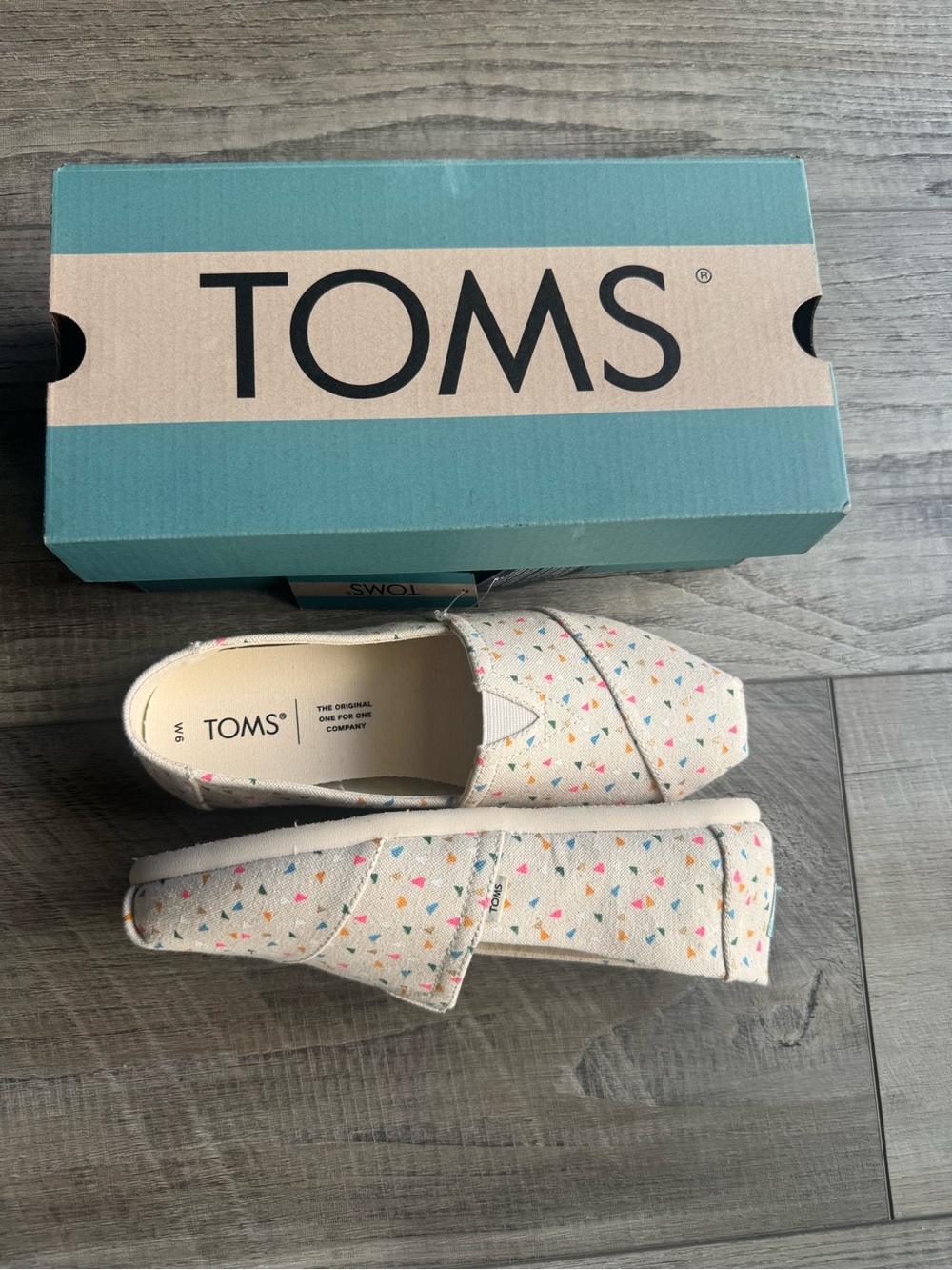 Toms Alparagata Natural Funfetti Women size 6 New in Box